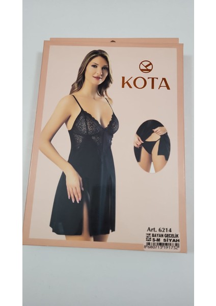 6214 Kadın Dantel Detaylı Çift Yırtmaçlı Kısa Gecelik Takım – Kırmızı & Siyah | V Yaka, Askılı fiyatları