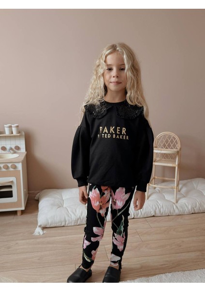 Kız Çocuk Siyah Fitilli Taytlı Kışlık Takım fiyatları