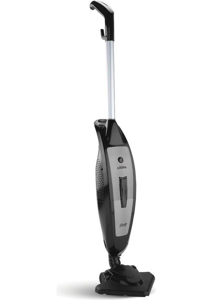 Gri ve Siyah Renklerde 3 Parça Dik Elektrikli Süpürge, Pratik Temizlik Aracı