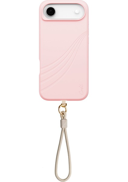 iPhone 17 Air Uyumlu Kılıf M-Safe Şarj Özellikli Soft Arka Yüzey Askı Ipli Coehl Serina Kapak Pembe