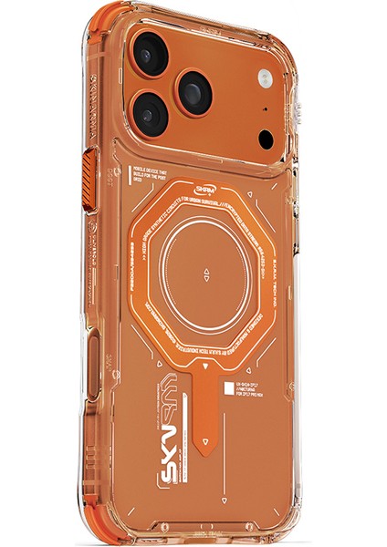 iPhone 17 Pro Max Uyumlu Kılıf M-Safe Şarj Özellikli Airbag Tasarımlı Magma Kapak Turuncu fırsatları