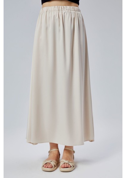 Taş Regular Büzgülü Beli Lastikli Saten Etek