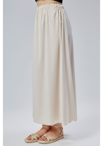 Taş Regular Büzgülü Beli Lastikli Saten Etek