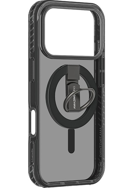 iPhone 17 Pro Max Kılıf M-Safe Uyumlu Yüzük Standlı Amazingthing Titan Pro Serisi Kapak Siyah fiyatları