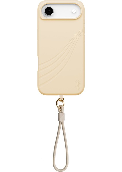 iPhone 17 Air Uyumlu Kılıf M-Safe Şarj Özellikli Soft Arka Yüzey Askı Ipli Coehl Serina Kapak Krem