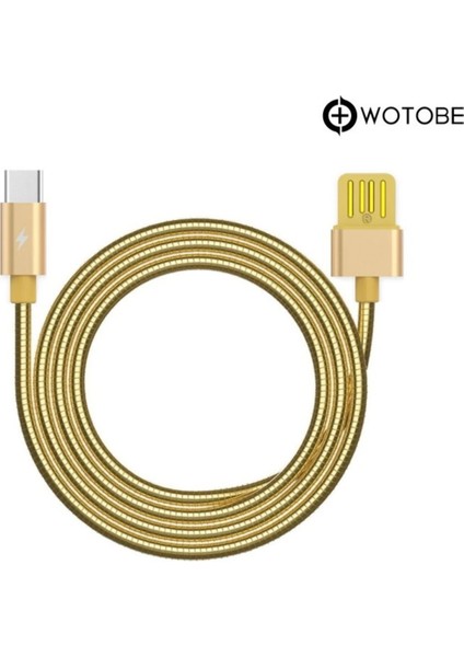 USB Type-C Çelik Spiralli Şarj Data Kablosu fiyatları