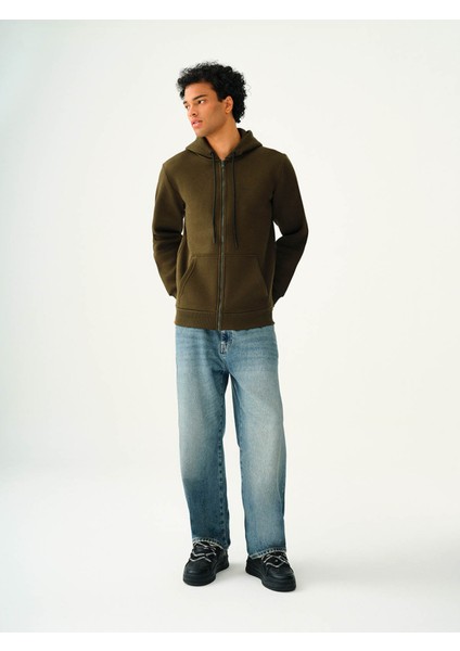 Regular Fit Haki Erkek Sweatshirt LF2034270 fırsatları