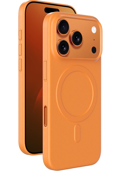 iPhone 17 Pro Max Uyumlu Kılıf M-Safe Şarj Özellikli Amazingthing Minimal Air Serisi Kapak Turuncu