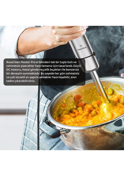 Güçlü 1000W El Blenderi, 4 Bıçaklı, Çelik Tasarım, Siyah Renk