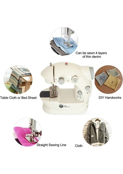 Mini Taşınabilir Ev Tipi Dikiş Makinesi, Pedallı, Kullanışlı ve Hafif Tasarım modelleri