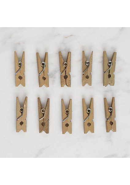 Loren Crafts 10 Lu Altın Renk Mini Mandal