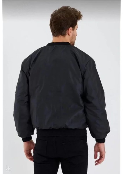 Erkek Düz Bomber Ceket - Siyah modelleri