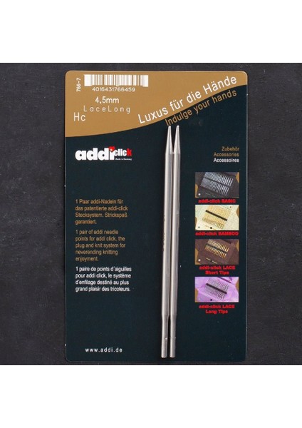 Addi Click Lace 4,5mm Değiştirilebilir Uzun Uçlu D