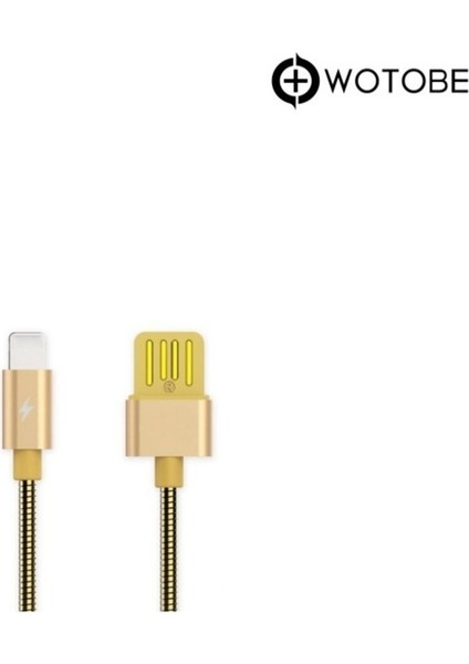 Apple Lightning Çelik Spiral Şarj Data Kablosu