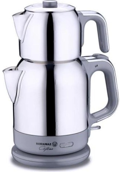 Modern Elektrikli Çaydanlık, Şık Inox Gri Tasarım, Pratik ve Kullanışlı