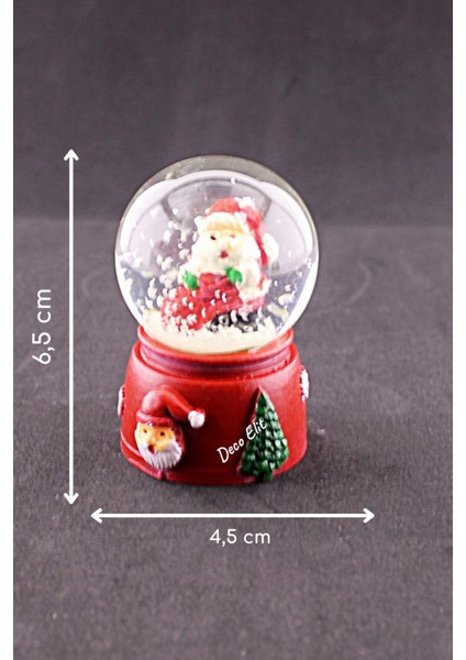 Yeni Yıl Noel Baba Temalı Mini Boy Işıklı Kar Küresi 6,5 cm A modelleri