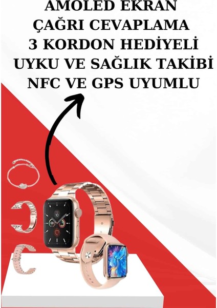 Depomix Wireless Şarjlı Pembe Akıllı Saat ve Kablosuz Bluetooth Kulaklık Dokunmatik Kontrol modelleri