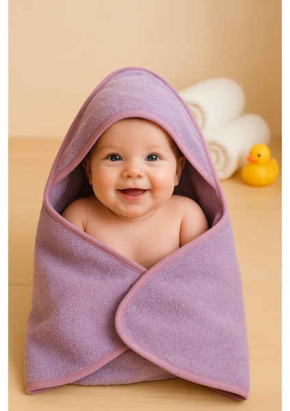 CottonVerse Yeni Doğan Kapüşonlu Havlu Kundak – Hipoalerjenik %100 Pamuk