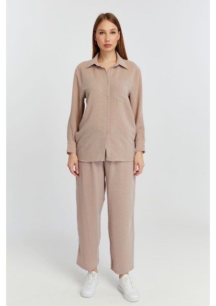 Kadın Vizon Casual Salaş Kalıp Gömlek