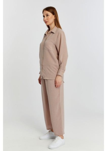 Kadın Vizon Casual Salaş Kalıp Gömlek