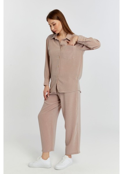 Kadın Vizon Casual Salaş Kalıp Gömlek