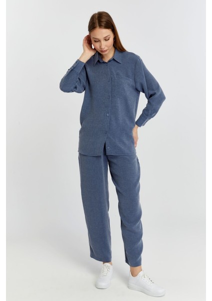 Kadın Indigo Casual Salaş Kalıp Gömlek