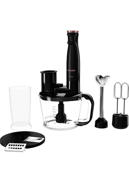 1500W Siyah Blender Seti, Güçlü ve Şık Tasarım