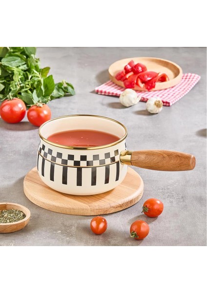 Prime Cream Emaye Bitki Çayı Demliği ve Emaye Sosluk Sütlük 14 cm fırsatları