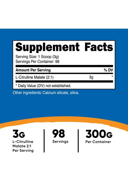 cost L-Citrulline Malate 2:1 Powder 300 Grams 98 Servis fiyatları
