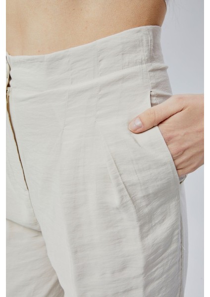 Taş Rengi Salaş Kesim Modal Dokuma Pantolon