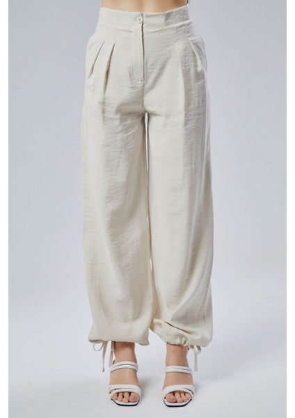 Taş Rengi Salaş Kesim Modal Dokuma Pantolon