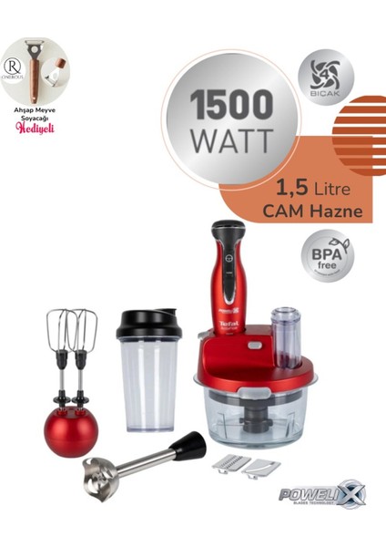 1500W Çok Amaçlı Dilimleyici ve Rende, 1,5l Cam Hazneli Blender ve Mutfak Robotu