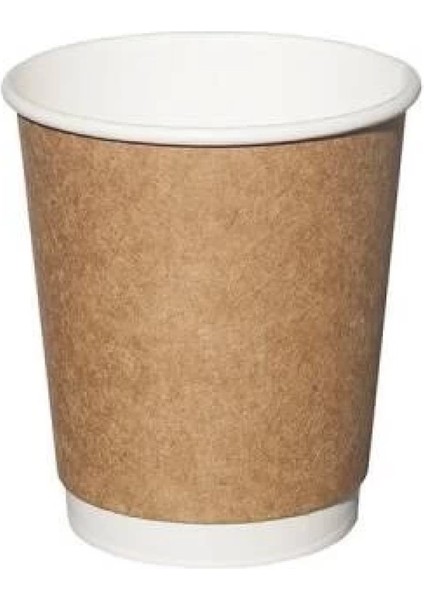 8 Oz Bariyerli Kraft Double Wall Karton Bardak 25 Li