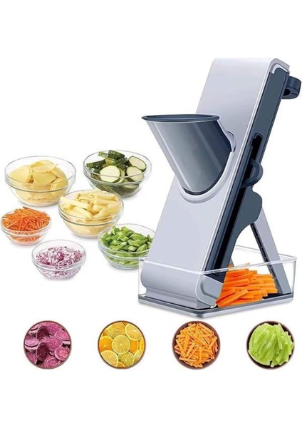 Çok Renkli Paslanmaz Çelik 3 Bıçaklı Rende ve Mandolin Doğrayıcı