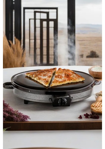 Elektrikli Katmer ve Gözleme Sacı, Termostatlı, Büyük Boy 50 Cm, 2000W