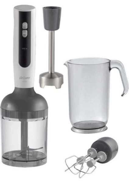 Yüksek Güçlü 1700W El Blender Seti, Beyaz, Hızlı ve Kolay Kullanım