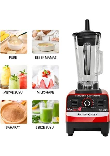 Çok Fonksiyonlu 4500 W Profesyonel Bar Blender, Renk Seçenekleriyle Sunulur