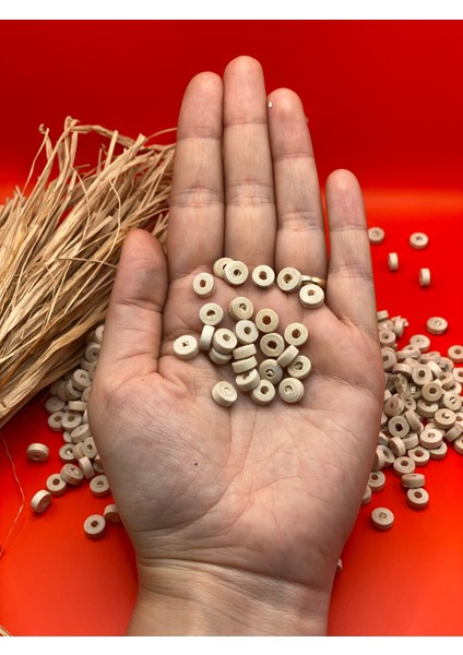6 mm Tıpa Ahşap Boncuk (25 Gram 220 Adet) Delik Çapı 2 mm Makrome Takı Bileklik Tahta Boncuk fiyatları