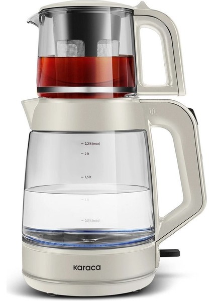 Büyük Kapasiteli Cam Çay Makinesi ve Su Isıtıcı, Şık Tasarım, Beyaz modelleri