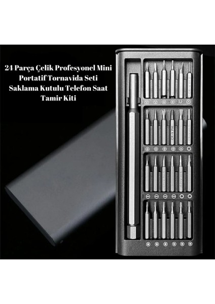 24 Parça Çelik Profesyonel Mini Portatif Tornavida Seti Saklama Kutulu Telefon Saat Tamir Kiti fiyatları