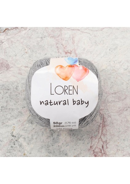 Loren Natural Baby Açık Gri El Örgü Ipi - R079 - 33827