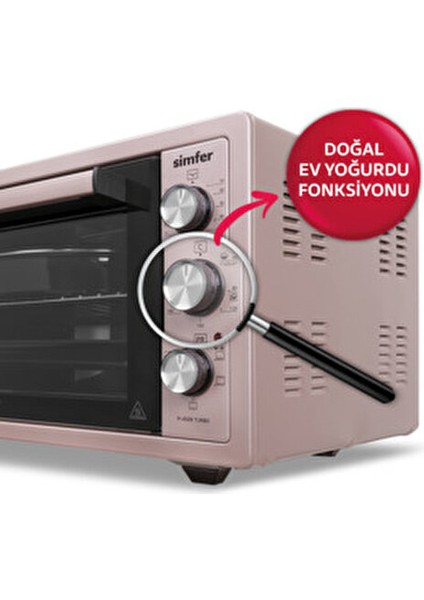Midi Fırın Turbo Pişirme Özelliği ile 45 Lt Geniş Hacim Paslanmaz Emaye Malzeme