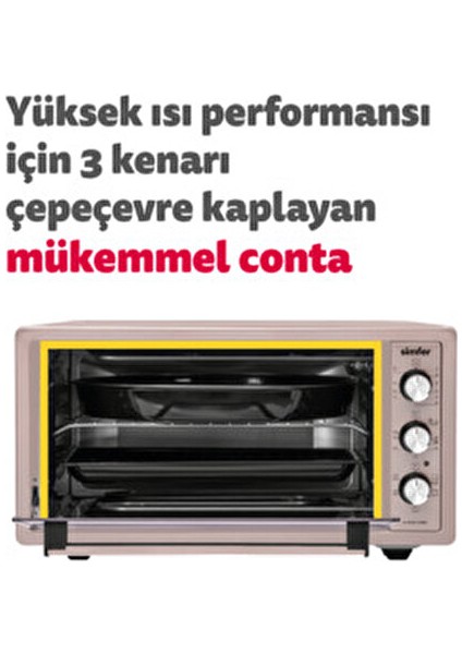 Midi Fırın Turbo Pişirme Özelliği ile 45 Lt Geniş Hacim Paslanmaz Emaye Malzeme
