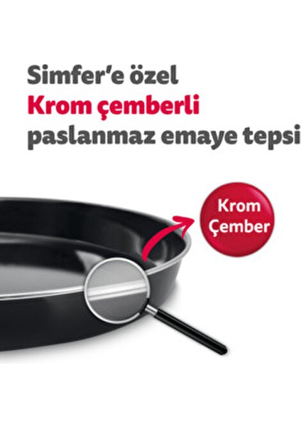 Midi Fırın Turbo Pişirme Özelliği ile 45 Lt Geniş Hacim Paslanmaz Emaye Malzeme