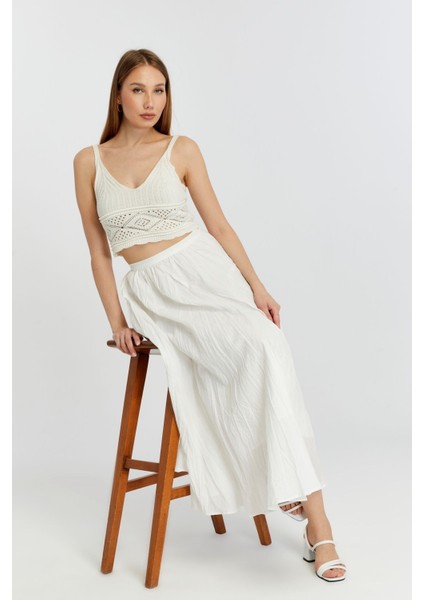 Ekru Krinkıl Vual Etek