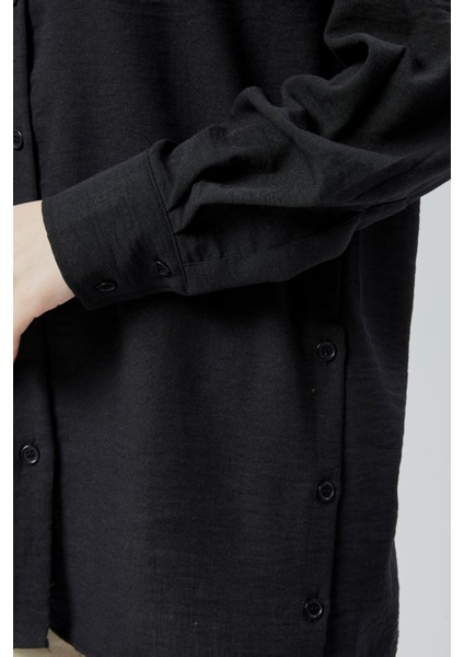 Kadın Salaş Kalıp Keten Gömlek