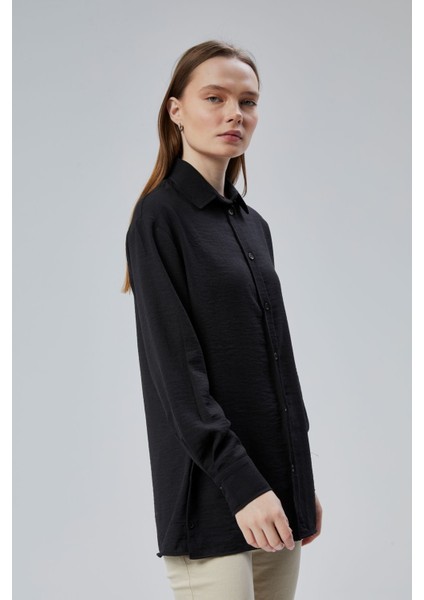 Kadın Salaş Kalıp Keten Gömlek