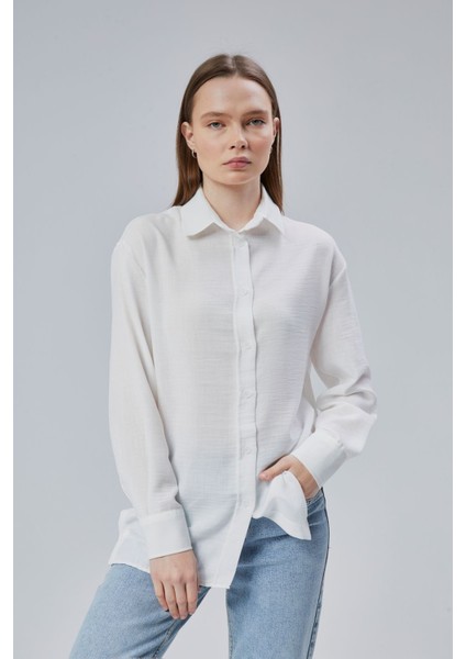 Kadın Salaş Kalıp Keten Gömlek