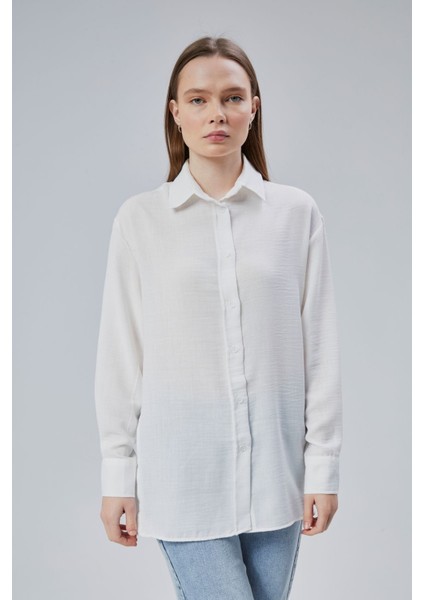 Kadın Salaş Kalıp Keten Gömlek