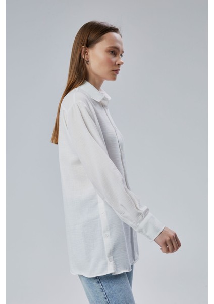 Kadın Salaş Kalıp Keten Gömlek